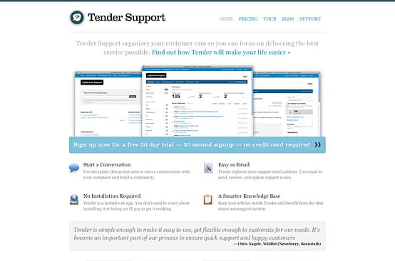 Tender Homepage I designed